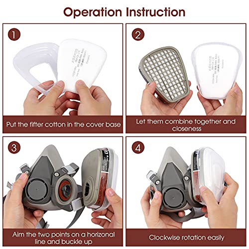 Reusable Half Face Cover - 6200 Half Respirаtor Face Cover，For Paint, Dust And Formaldehyde, Sanding, Polishing,Spraying ,Against Dust,Chemicals #TOP5