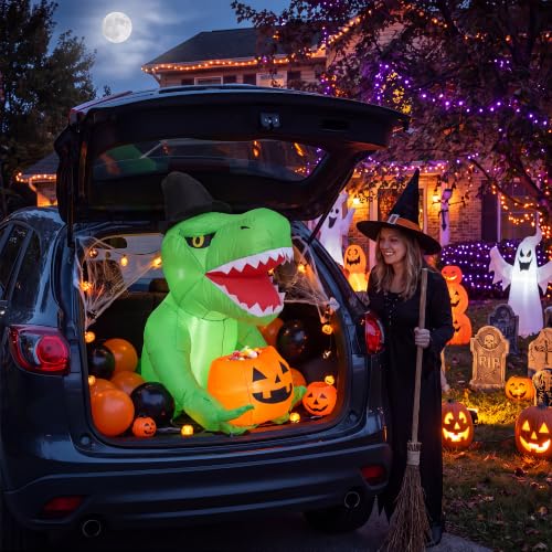 Garvee 4.5FT Halloween Inflatables Dinosaur Trunk or Treat Car Decorations - image 7