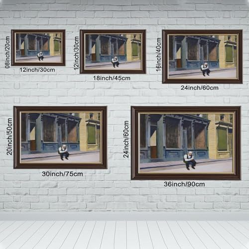 Toile Sunday Edward Hopper avec cadre - Solution déco pour habiller un petit mur - 2