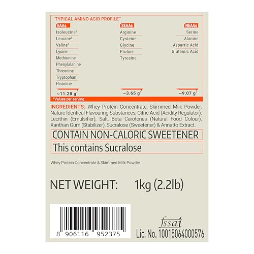 Image of FUELONE Whey Protein (Mango, 1kg / 2.2lbs) | 24g Protein | 5.29g BCAA & 4.2g Glutamic Acid