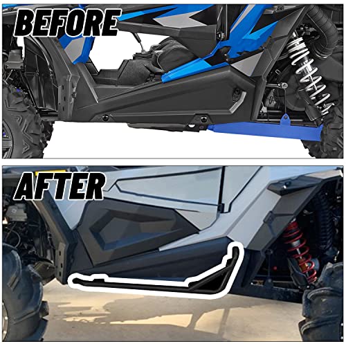 Ecotric Black Nerf Bars Rock Sliders Compatible With 2014-2022 Polaris Rzr Xp 1000/ Turbo/Turbo S, Rzr 900/900 Xc/S 900/ S 1000 (2 Doors) Left & Right Side Steps - 2 Seater #TOP2