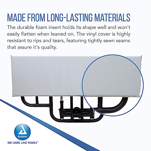 Image of Dynarex Half Bed Rail Bumper - 35 inch Padded Bed Rail Guard - Soft Foam Bed Railing Cushion, Hook & Loop Closures - Water Resistant & Skin-Safe Vinyl Cover - 1 Bed Rail Bumper