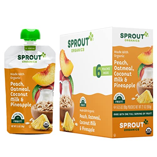 Sprout Organics Peach Oatmeal and Pineapple Baby Food Pouches #TOP15
