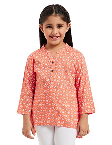 Image of Amazon Brand - Jam & Honey Girl's Cotton Regular Short Kurti