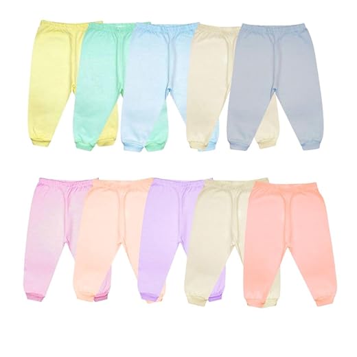 Kit 5 Mijões Calças Culote de Bebê Lisos em Malha com Punho Enxoval Maternidade