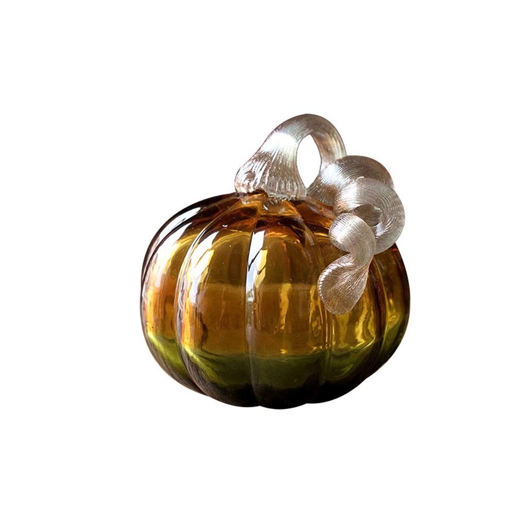Dekoracje na biurko do wnętrz Szklana dynia Kolekcjonerska Figurka Prezent Craft Dyni Szkło Wygląd Tabletop Dekoracja 5 "Halloween Dekoracyjne Dekoracja blatu