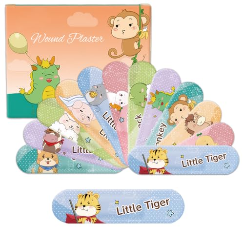 LDBKLGHJ Tiritas Infantiles Bluey – Tiritas Redondas Resistentes al Agua de Primera Calidad para Pequeños - Diseño de Animales, Paquete de 120 Unidades
