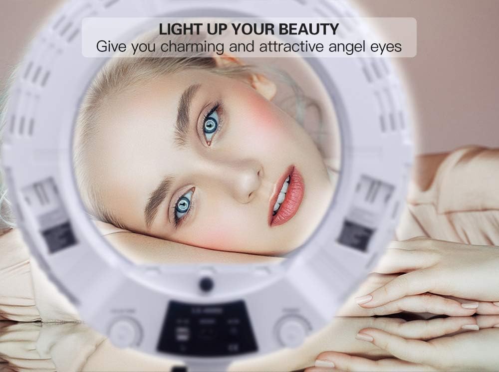 18 Zoll Ringlicht LED Ringleuchte, 3200K-5500K Dimmbar mit 3 Handyhaltern, 48W Ring Light für Makeup, TikTok, YouTube, Live Streaming & Fotografie, 95RA CRI, ohne Stativ & Tasche