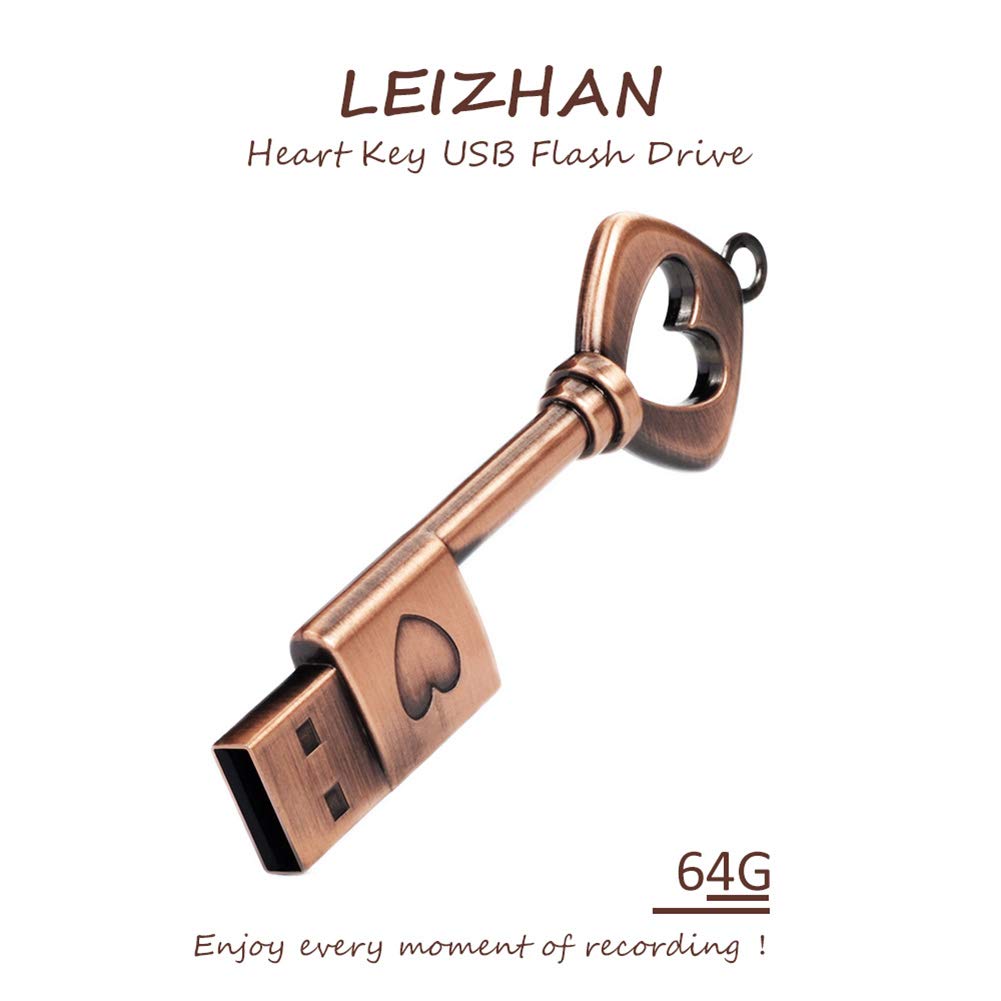 leizhan Chiavetta USB da 64 GB, chiavetta USB Pendrive impermeabile, chiavetta USB a forma di cuore con scatola regalo
