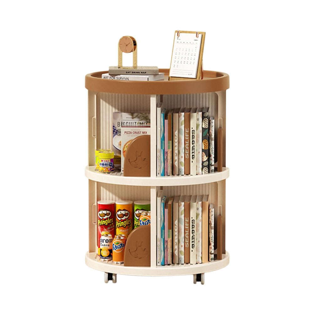 本棚 回転式本棚 大容量 直径46CM A4紙が入る高さ 漫画絵本棚 Amazon｜本棚 回転式 2段 直径46CM*高さ64CM A4紙が入る高さ コミック