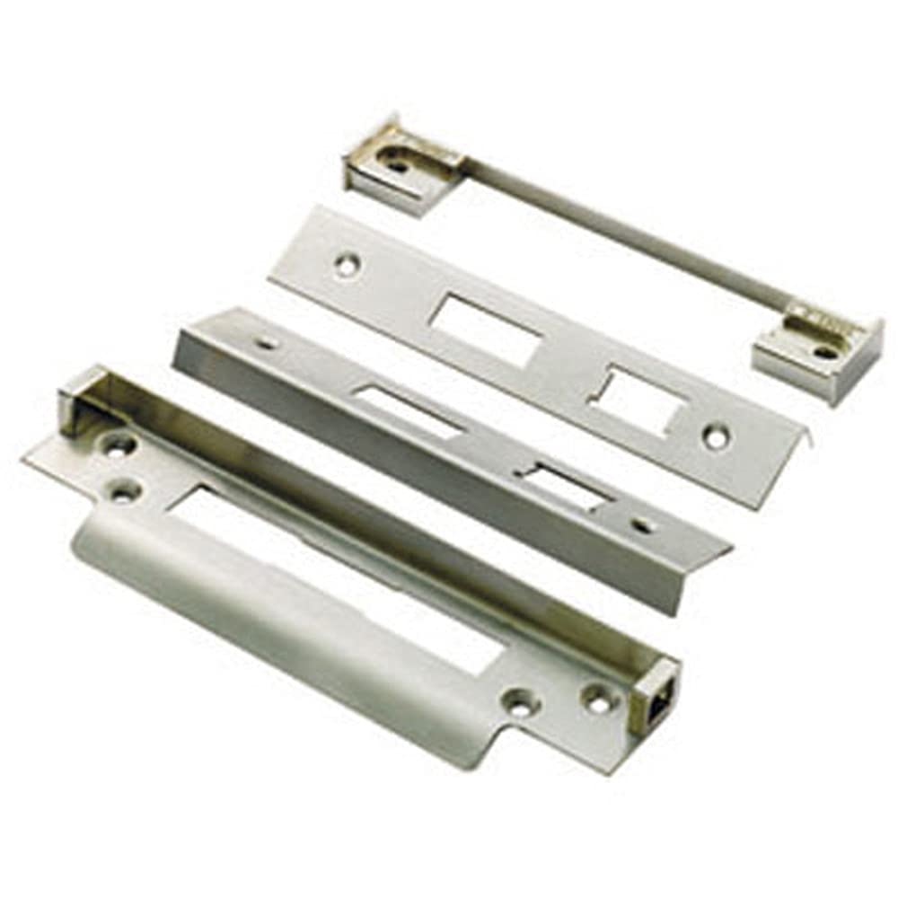 Rebate Kit for BS Cylinder Sash Locks - for Double Doors - 13mm - Satin Steel