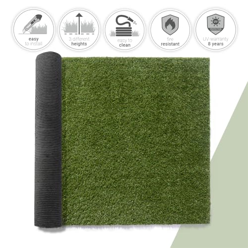 Paco Home Kunstrasen für Garten Balkon Terrasse Rasenteppich Indoor Outdoor Teppich Natürlich Weich Natur Optik Waschbar, Model:18mm, Größe:100x200cm