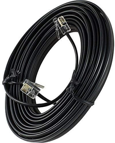 Bistras 100' Foot Black Telephone Extension Cord Cable Line Wire RJ-11