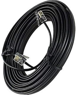 Bistras 100' Foot Black Telephone Extension Cord Cable Line Wire RJ-11