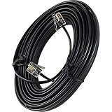 Bistras 100' Foot Black Telephone Extension Cord Cable Line Wire RJ-11