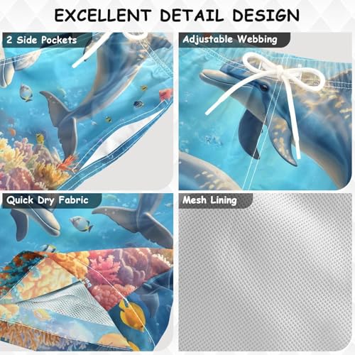 susiyo Boys Swim Trunks Dolphins Toddler Swim Shorts Quick Dry Beach Board Shorts Little Boy Bathing Suits Swimwear3
