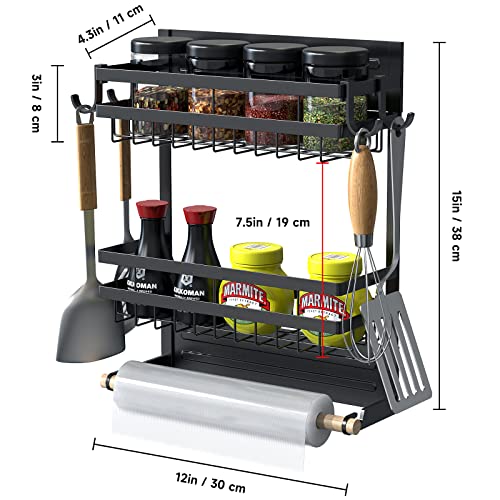 Misounda Magnetic Spice Rack For Refrigerator, 2-Layer Pack Magnetic Shelf For Refrigerator And Microwave Oven, Magnetic Rack, Space Saving Kitchen Refrigerator Shelves #TOP1