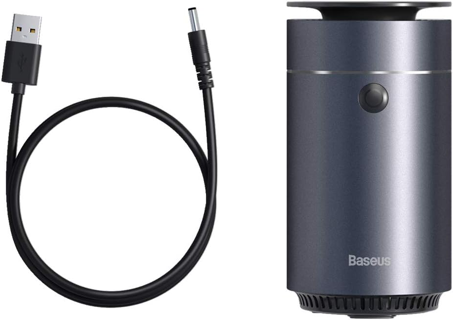 – Baseus Car Diffuser and Humidifier – Portable USB Aroma Air Freshener with Cool Mist & Ambient Light for Car, Office & Home - Grey