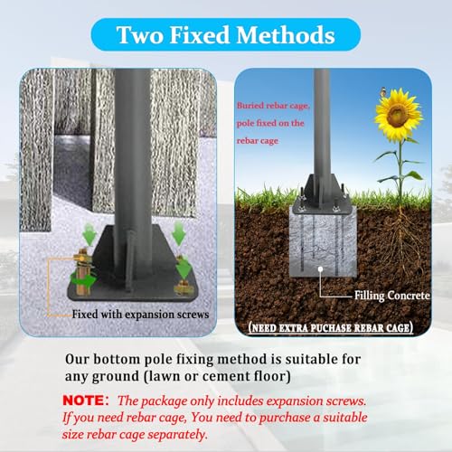 Sun Shade Sail Poles Set of 2-10ft Outdoor Removable Sunshade Support Post Heavy Duty Canopy Awning Shade Cloth Metal Pole Posts Kit for Outside Patio Backyard Garden Playground - Thickness 1.5mm - Thumbnail 3
