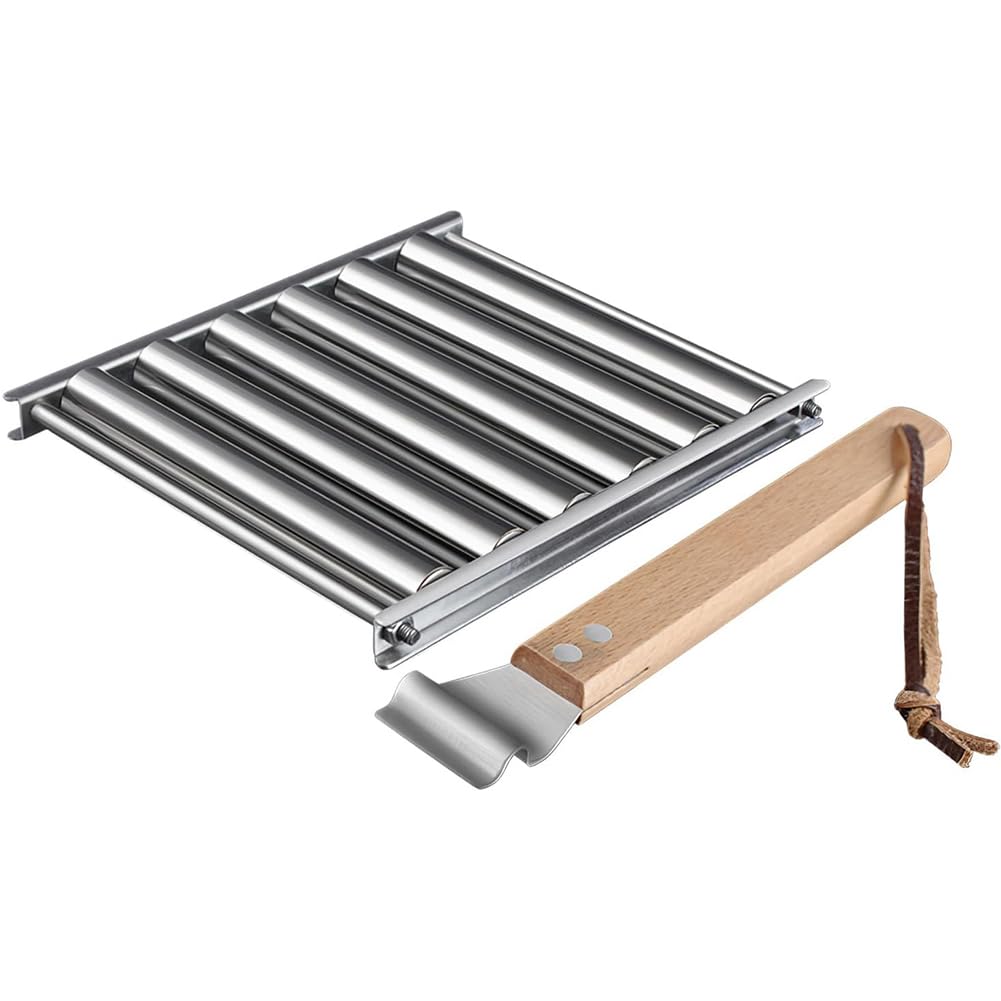 Non Stick Hot Dog Grill Roller,Sausage Rotating Rack,Rotating Barbecue Cooking Holder With Even Heating Design Easy Turning Structure,Sturdy Metal Frame System For Outdoor Garden Picnic BBQ Camp