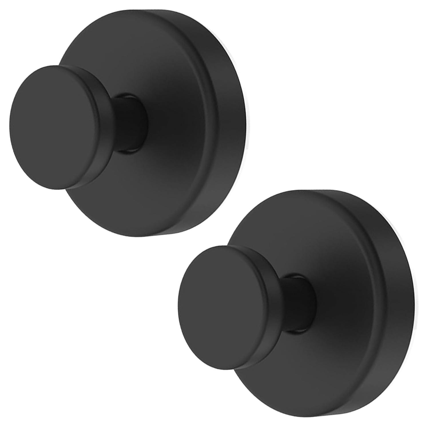 Jkaasom Suction Cup Hooks for Shower, No-Drill Towel Hooks for Bathroom Window Glass Tile, Bath Robe Looafh Hook for Hanging - 2 Pack (Matte Black)
