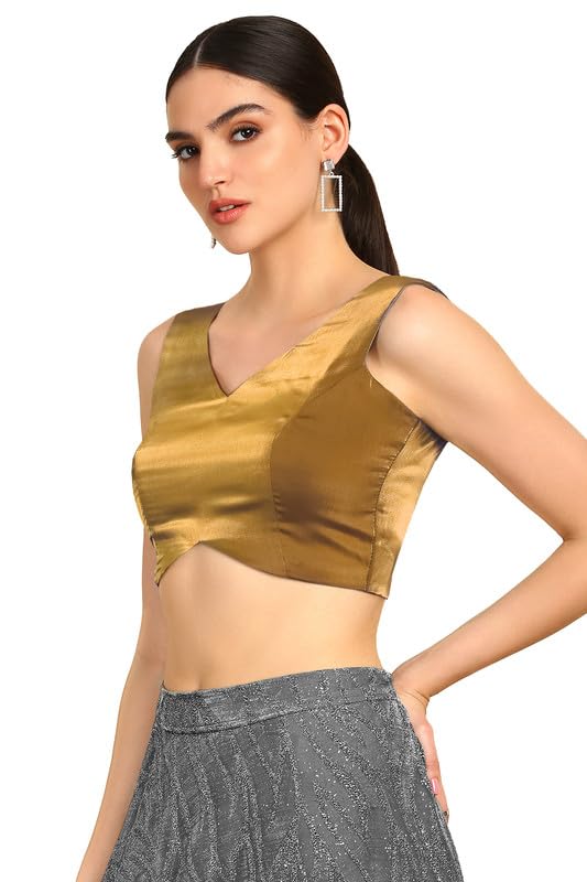 Image of Soch Womens V-Neck Tissue Princess Line Padded Sleeveless Blouse
