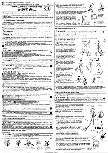 Elephant Lifting C21-2 Hand Chain Hoist, 2 ton Capacity, 20' Lift Height, Made in Japan