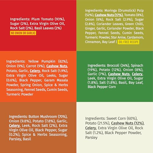 Image of Simplify Foods Instant Soup | Soup-er 6 Pack | 6 Soups-12 Single-Serve Sachets (Each Makes ~125 ml) | Made with Real Ingredients | Just Add Hot Water | Office-Friendly | On-The-Go| Clean Label | 0% Additives or Preservatives