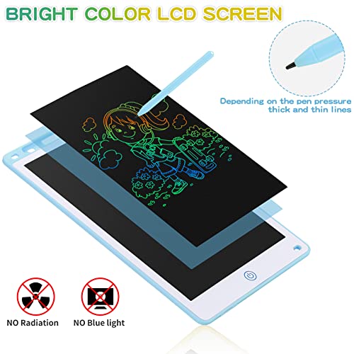 Coolzon Tavoletta Grafica LCD Scrittura, Tavoletta Grafica LCD 12 Pollici con lavagnetta cancellabile bambini per Pittura e Liste di Memoria, Adesivi Gratuiti di Cartoni Animati, Blu
