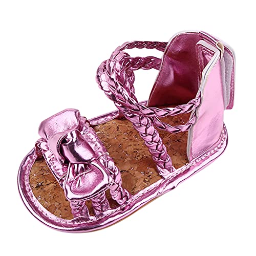 Baby Boy and Unisex Sandals Shoes for Infant/Toddlers Newborn First Walkers Crib Shoes Flat Shoes (Pink, 6 Toddler)