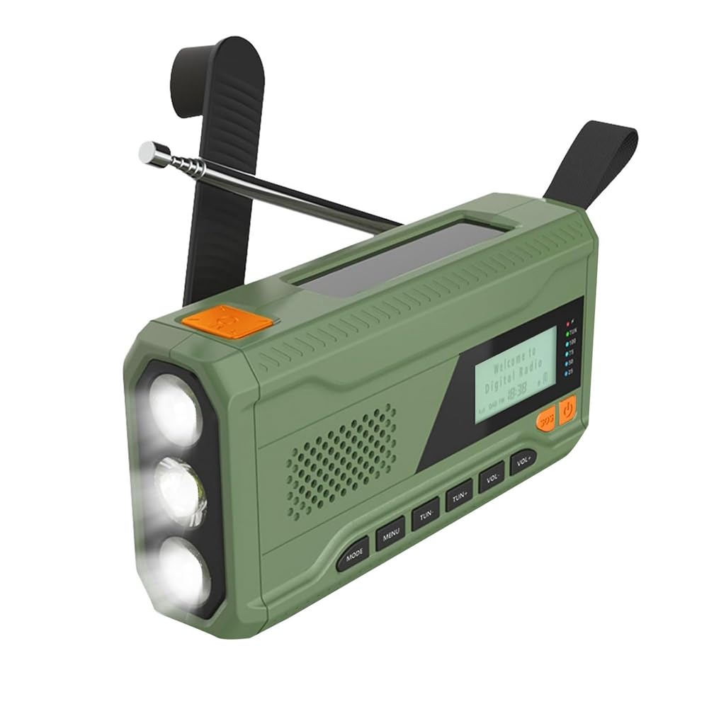 Mini korba ręczna radio Bluetooth +//radio FM 4500 mAh zasilane energią słoneczną radio awaryjne z latarką LED, alarm SOS