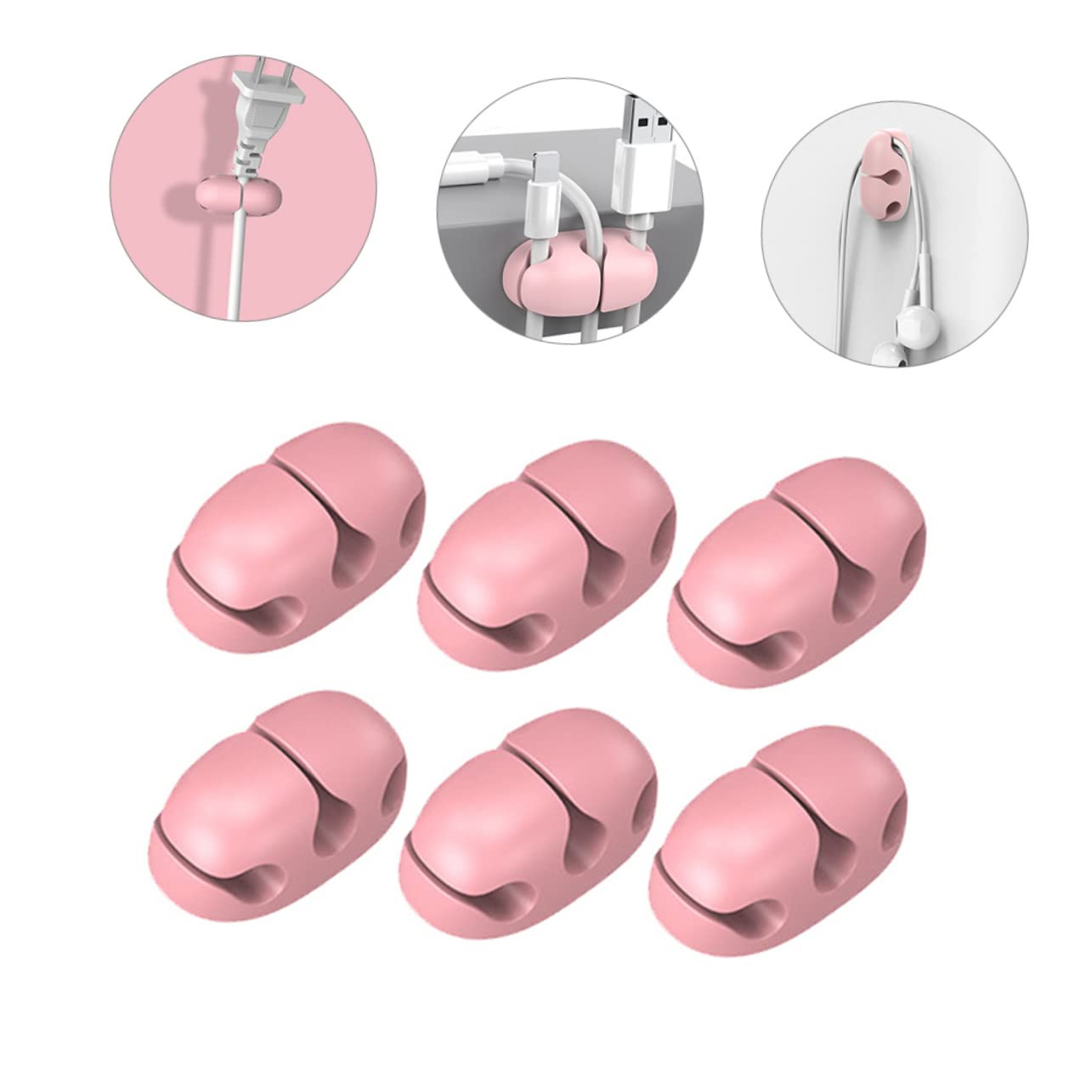 ARTIBETTER 5 Sets Silikon-kabel-organizer-clips Kopfhörerkabel-organizer Klebe-kabel-organizer Für Den Schreibtisch 6 Stück * 5