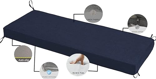 Miniatura 2 de MYLSMPLE Funda de cojín de banco para silla de exterior, resistente al agua, protección UV, para muebles de patio interior, con funda de repuesto