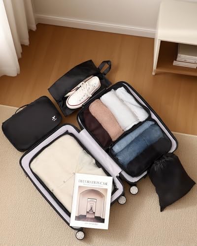 HOTOR Packing Cubes for Suitcases - 6 Pieces, Light Packing Cubes for Travel, Premium Suitcase Organizer Bags Set, Space-Saving Luggage Organizers, Travel Accessories and Essentials, Black - Image 3