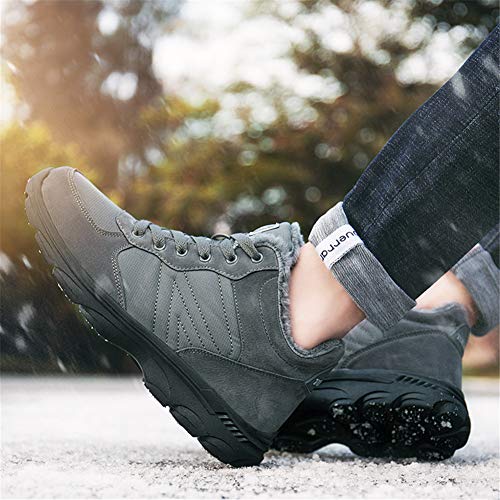 Image of UPSOLO Mens Winter Trekking Backpacking Snow Boots Water Resistant Shoes Anti-Slip Fully Fur Lined Casual Lightweight Hiking Boot