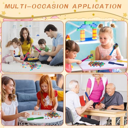 image for SAYAYA 8 PCS Magnetic Bingo Wand and Chips Set - Includes 400 Colorful