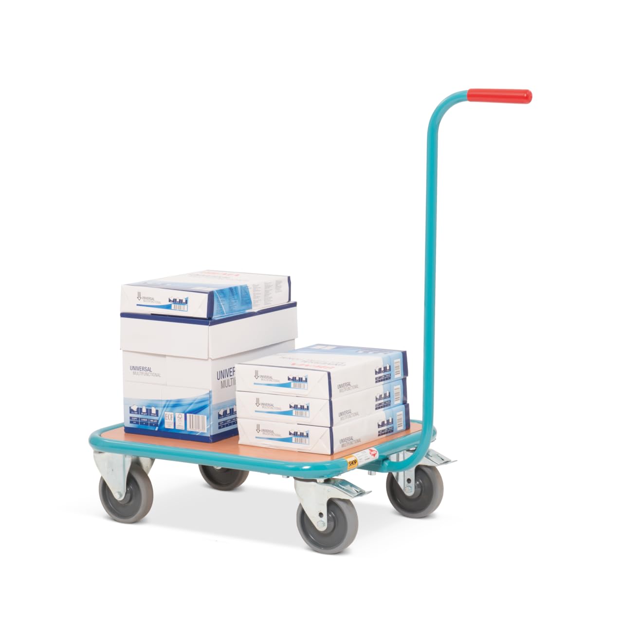 Ameise Griffroller | 250 kg Tragkraft | HxBxT 87,4 x 50 x 60,5 cm | demontierbarer Griff | 4 TPE-Rollen | stabiles Stahlgestell | stoß- und Kratzfest | bodenschonend | Schiebewagen | Transporthilfe