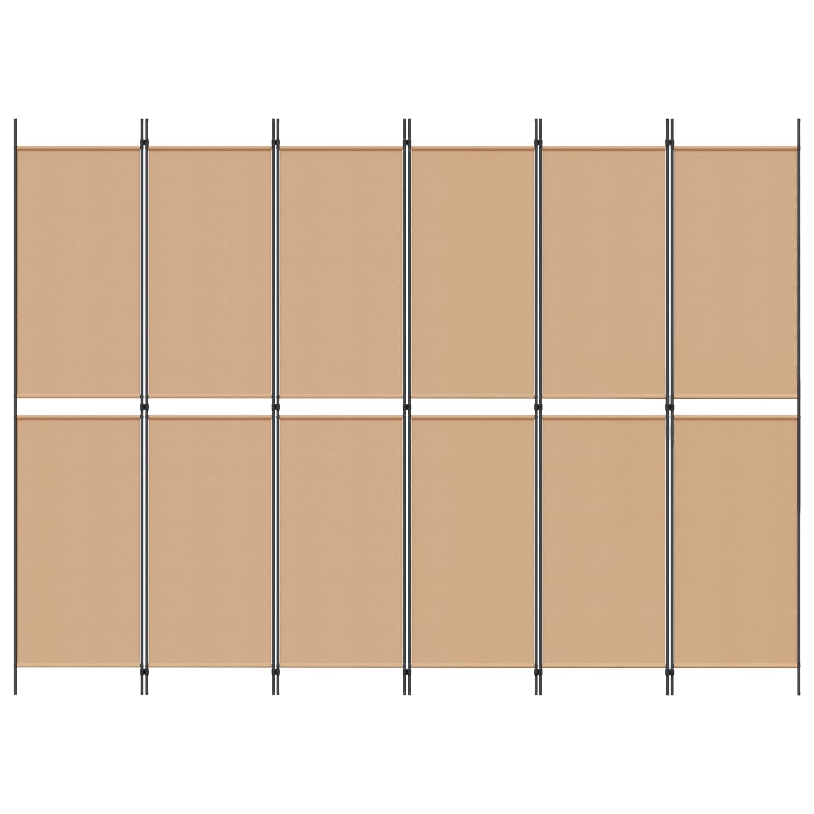 6 divisori in tessuto, 300 x 220 cm, pieghevole, per soggiorno e ufficio, beige