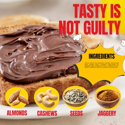 Image of Twiddles Almond Silk Chocolate Spread,100g (Creamy) - 70% Almonds + Cashews & Seeds |17g Protein | No Refined Sugar | No Palm Oil or Preservatives | Gluten-Free | Healthiest Chocolate Spread | Waffles & Pancakes