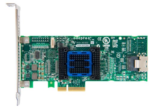 Controlador Raid Adaptec 6405H PCIe con interfaz de host interno verde y gris 2