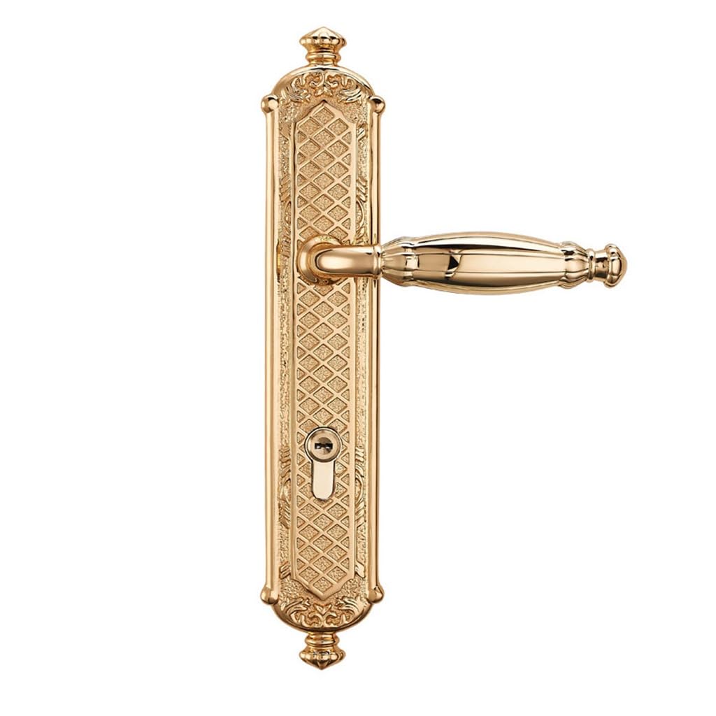 MOBYGKFY Solid Wood Door Lock Copper Mute Plating Indoor Classic Universal Switch Handle