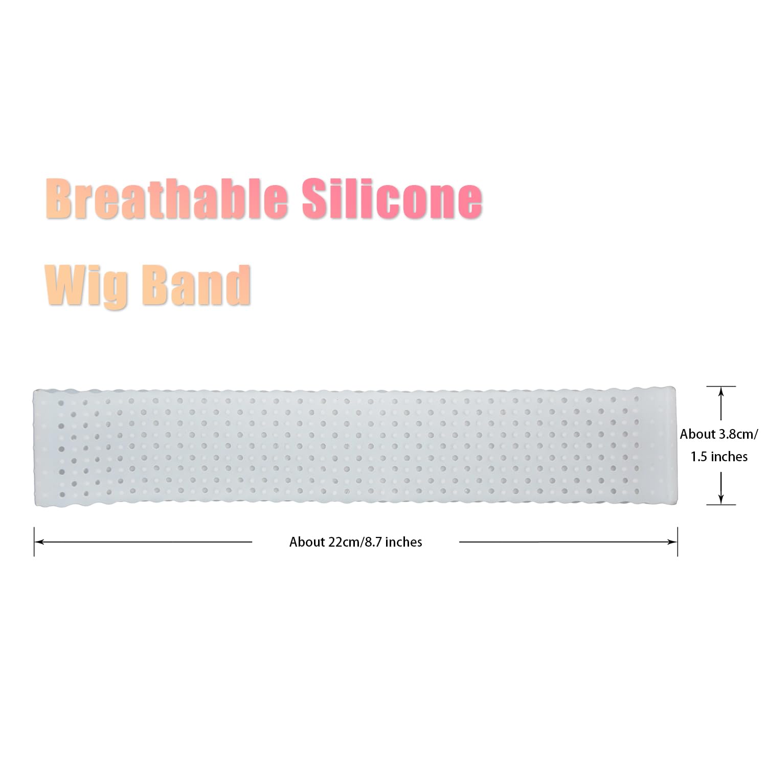 2 Pcs Breathable Silicone Wig Band Non Slip Elastic Grip Headbands With Stocking Caps and Hairbrush for Fixed Wigs (White) - Image 2