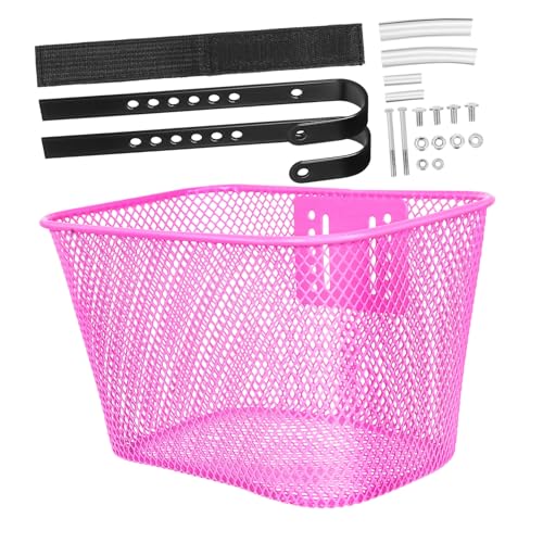 GOOHOCHY Front Bike Basket for Women Sturdy Mesh Holder with Hooks for Handlebar Storage for Cycling Shopping and Travel