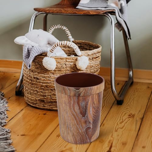 Caneca de basura plástica de diseño madera 7.5 galones miniatura 7