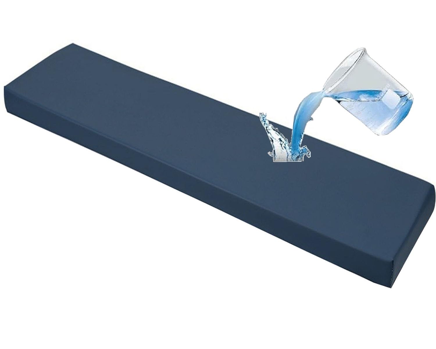 Coussin De Banc Imperméable Coussin Banquette - pour Intérieur Et Extérieur, Jardin, Balancelle, Doux - Lavable - pour Terrasse, Cuisine, Bancs Salle À Manger(Bleu foncé,120x45 cm)