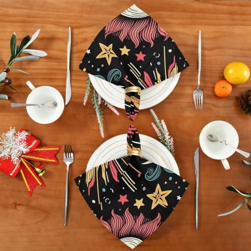 Servilletas de tela boho multicolor set x6 20x20 in miniatura 5