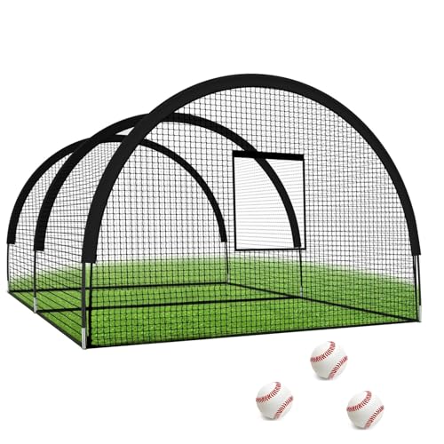 Filet de cage de baseball GarveeLife 10x3,65m portable pour frapper le golf