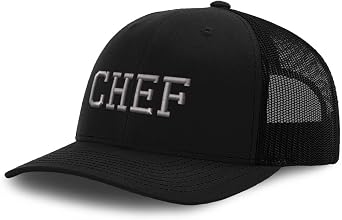 Custom Mesh Cap Hat Embroidered Silver Letters Chef Cooking Embroidery Trucker Hats for Men & Women Cotton