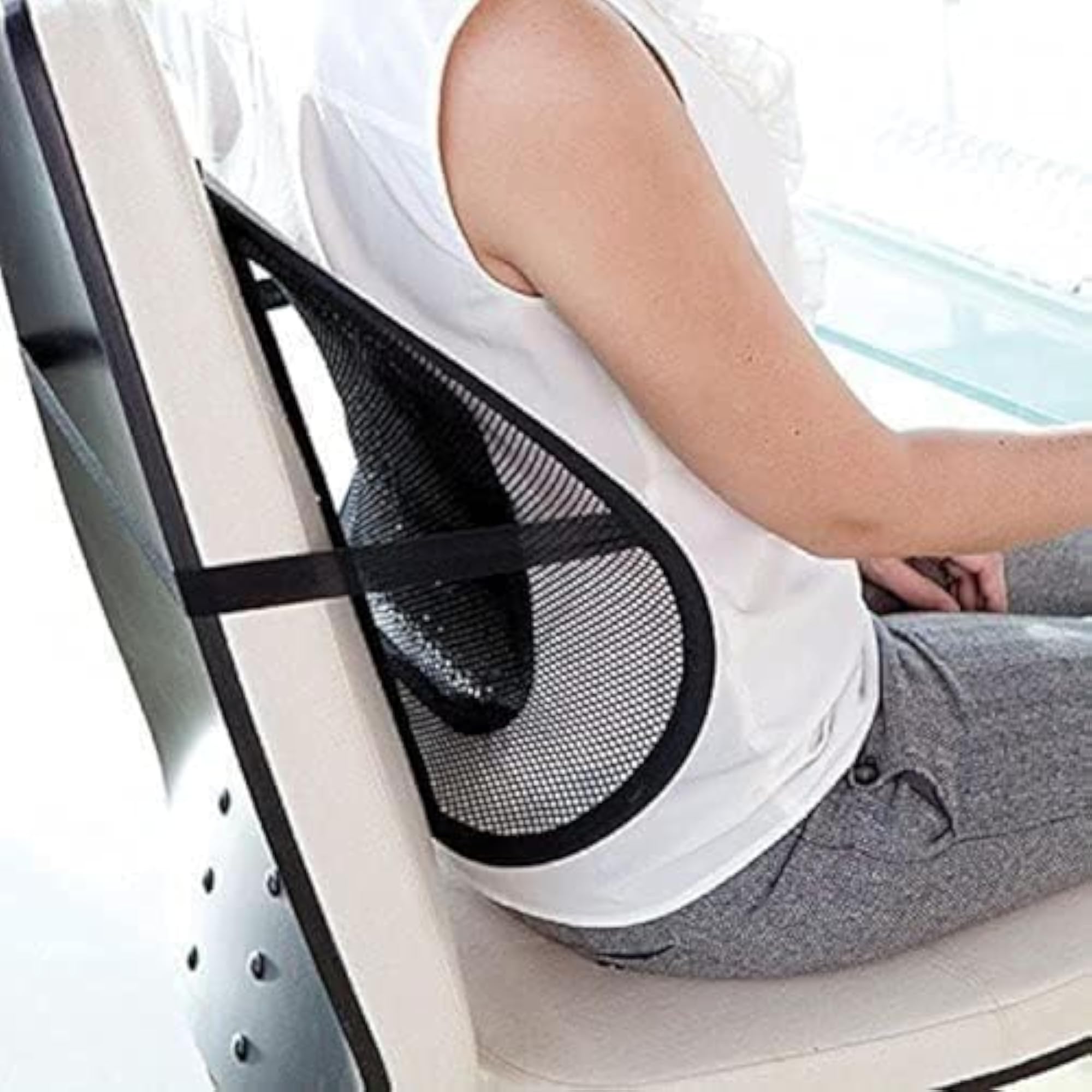 Ergonomic Mesh Back Support with Lumbar Cushion for Chair