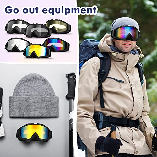 6 Pcs Ski Goggles Uv Protection Snowboard Goggles Anti Fog Snow Goggles For Men Women Adult Youth Snowmobile Skiing Skating Snowboarding, Multicolor #TOP5